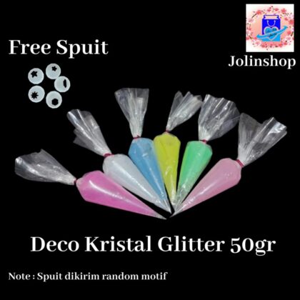 Free Spuit Deco Cream 50gr Crystal Glue Glitter Gel Bening